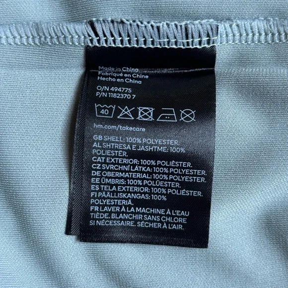 H&M Light Blue-Grey Flounce-Detail Slip Dress - Picture 5 of 11